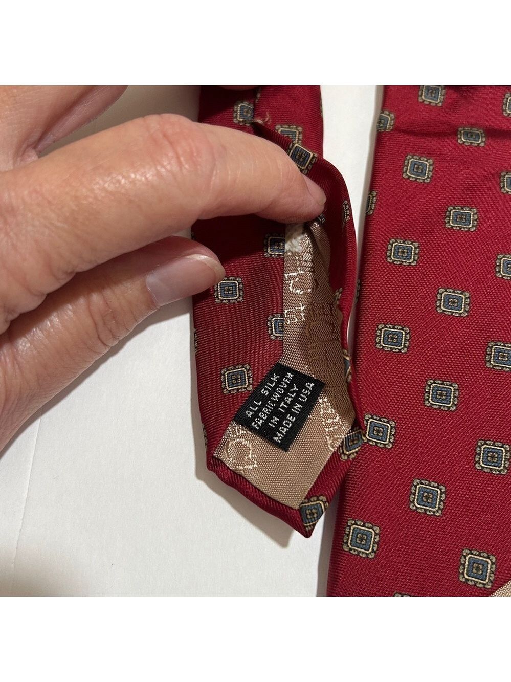 Christian Dior Elegant Red Patterned Ties Set of 2. Vintage. Preowned - Picture 4 of 9
